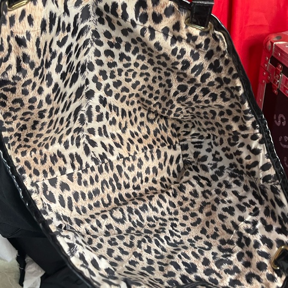 Lancôme Black Tote with animal print lining - Picture 3 of 4